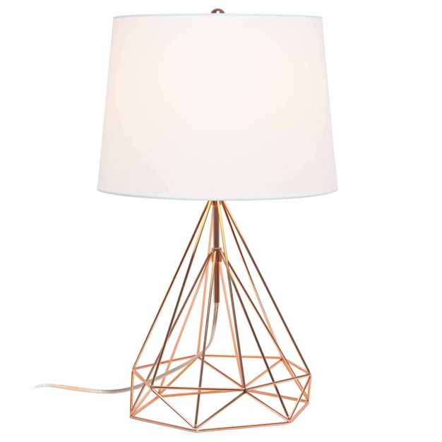 Geometric Wired Table Lamp With Fabric Shade Lalia Home