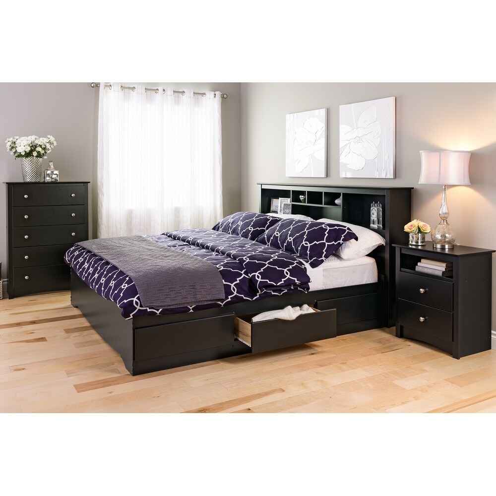 Sonoma Transitional Black Laminate 5 drawer Chest