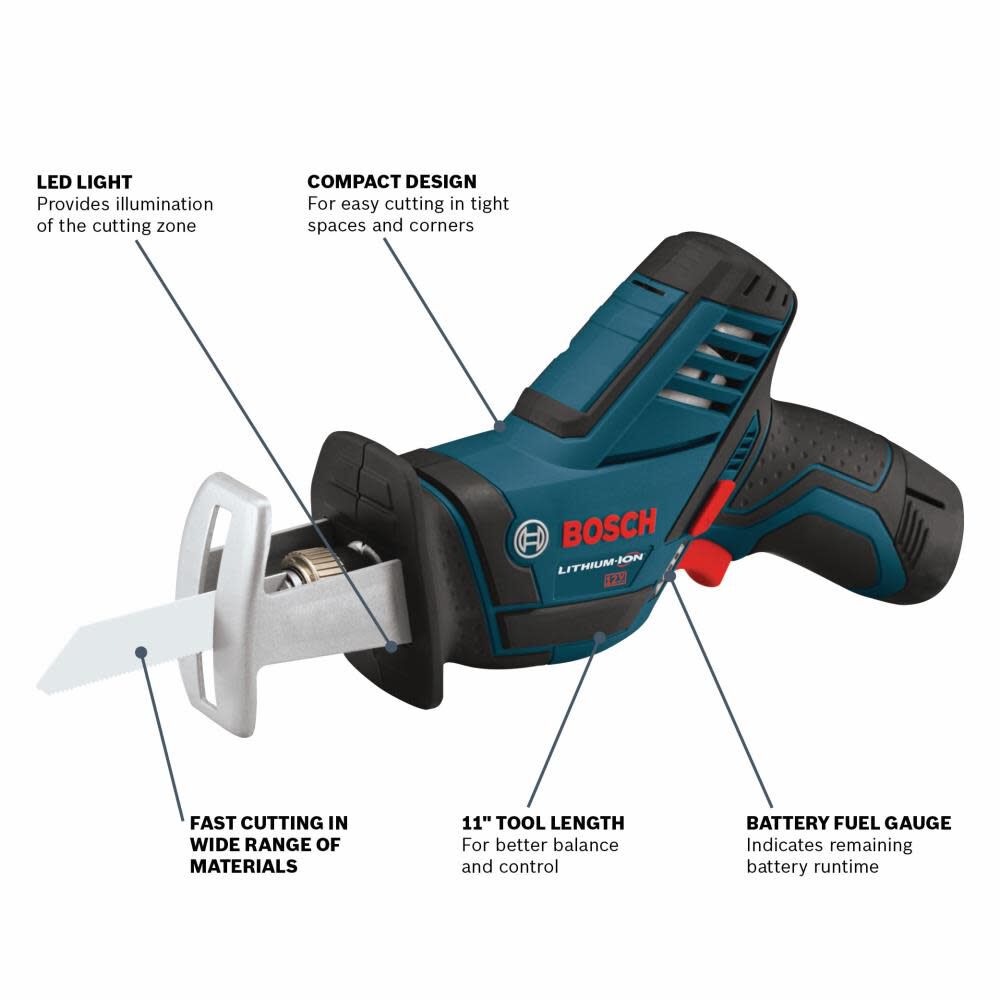 Bosch 12V Max Pocket Reciprocating Saw Bare Tool PS60N from Bosch