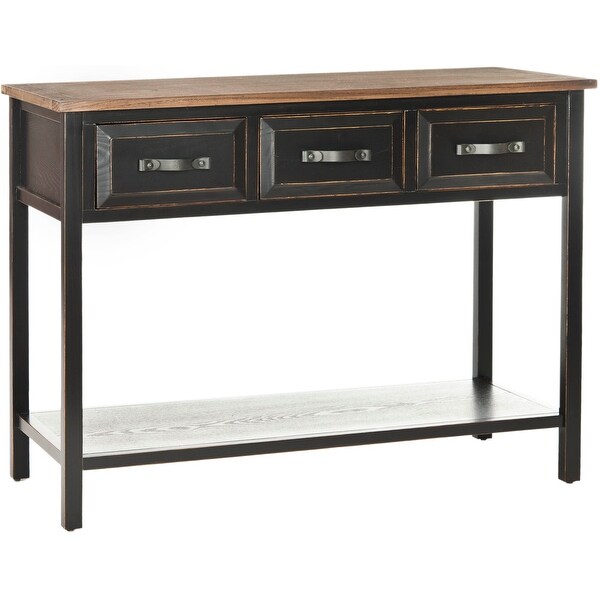 SAFAVIEH Hartlepool Black/ Walnut Console Table