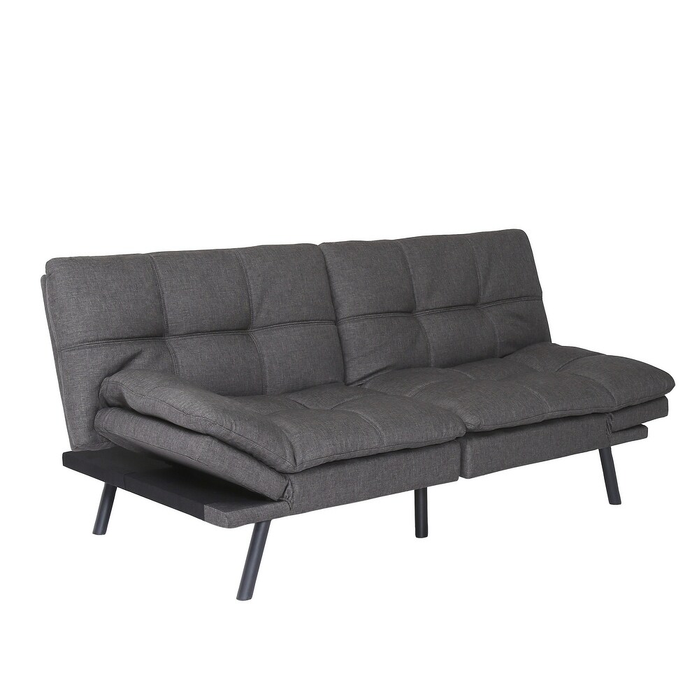 DARK GREY Convertible Futon Couch Bed  Folding Sleeper Sofa