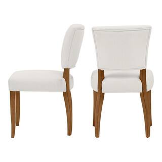 Home Decorators Collection Ivory Upholstered Dining Chairs with Haze Finished Wood Accents (Set of 2) PJC454-PJ222