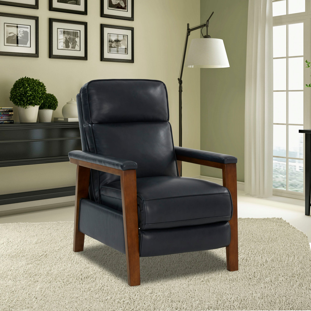 7 1187 Ashland Push Thru The Arms Recliner  Shoreham Blue   Transitional   Recliner Chairs   by Kolibri Decor  Houzz