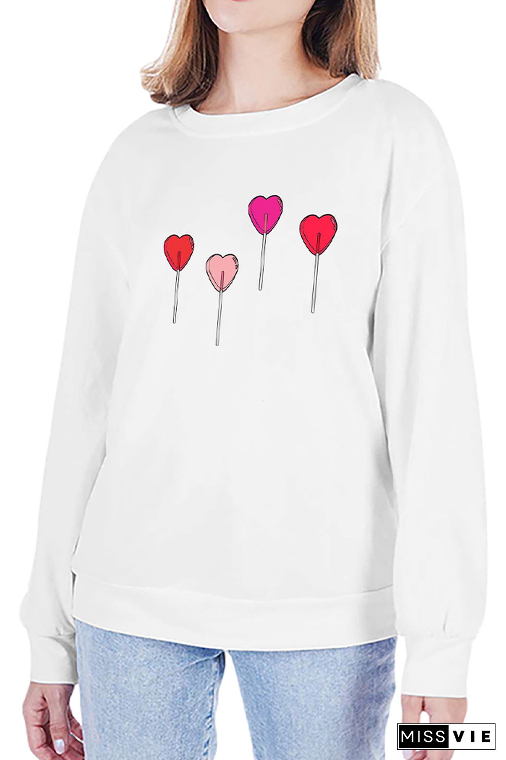 Lollipop Valentines Design Sweatshirt Wholesale