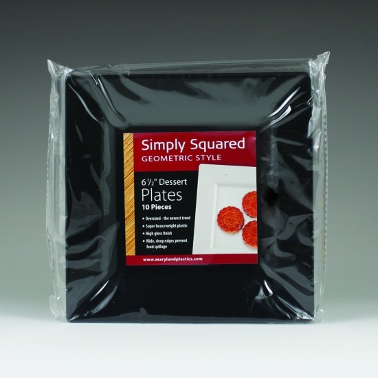 Maryland Plastics 6.5 Simply Squared Dessert Plat...