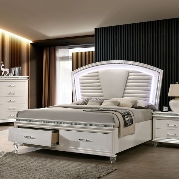 Furniture of America Xian 3-piece Bed with Nightstand and Dresser Set - - 30374745