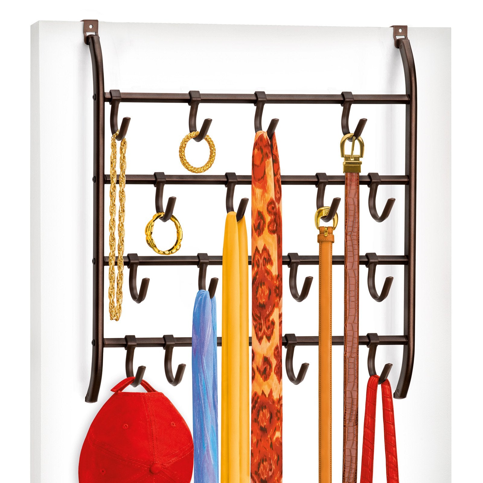 Lynk Over Door or Wall 16 Hook Organizer Rack