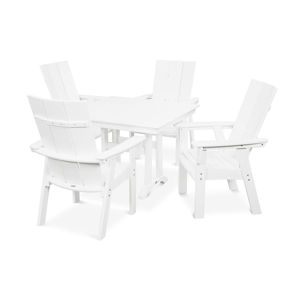 POLYWOOD Modern Adirondack 5Piece Farmhouse Dining Set