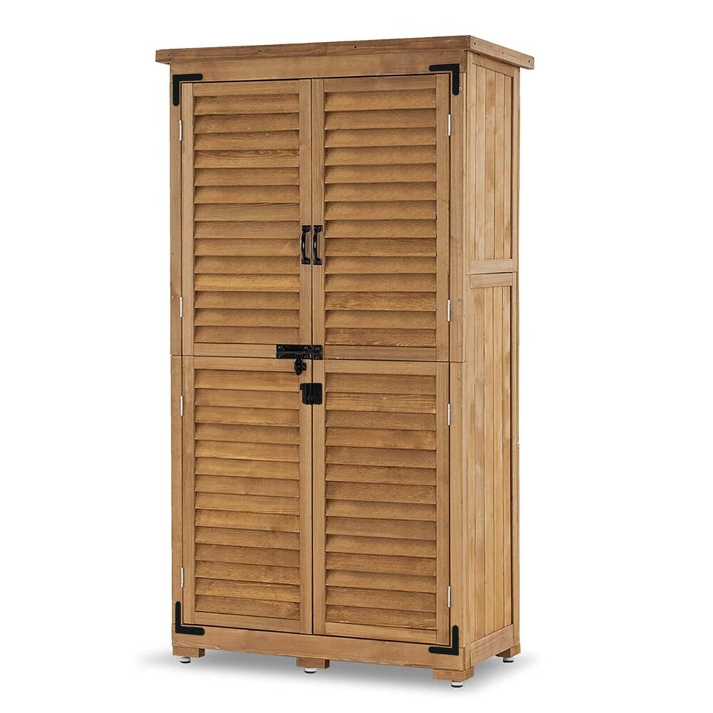 MCombo 63 inch Tall Outdoor Storage Tool Cabinet Shed with Lock for Yard (34.3\