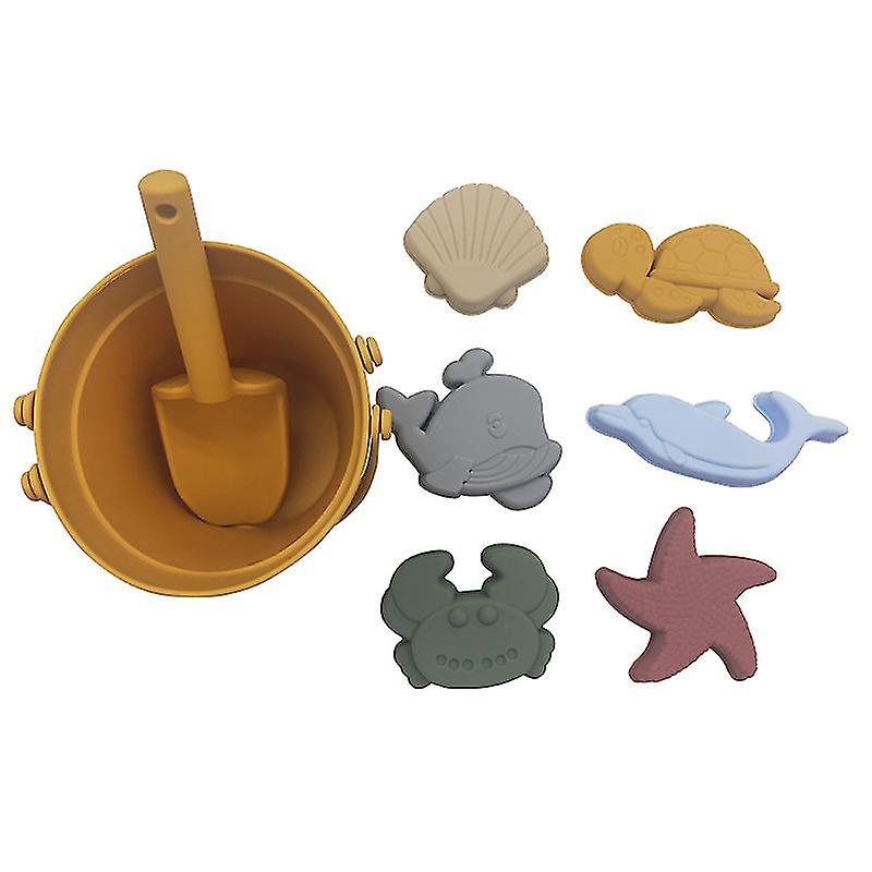 Miman Kids Beach Sand Bucket Set Silicone Accessory Toddler Toys Baby Bath Playset