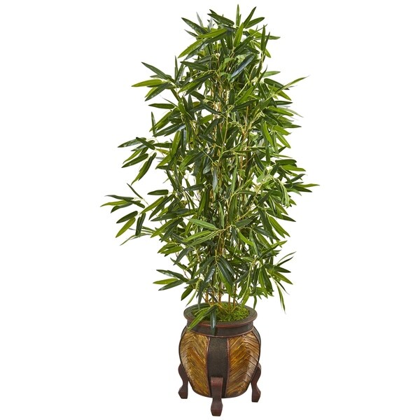 5' Bamboo Artificial Tree in Decorative Planter (Real Touch)