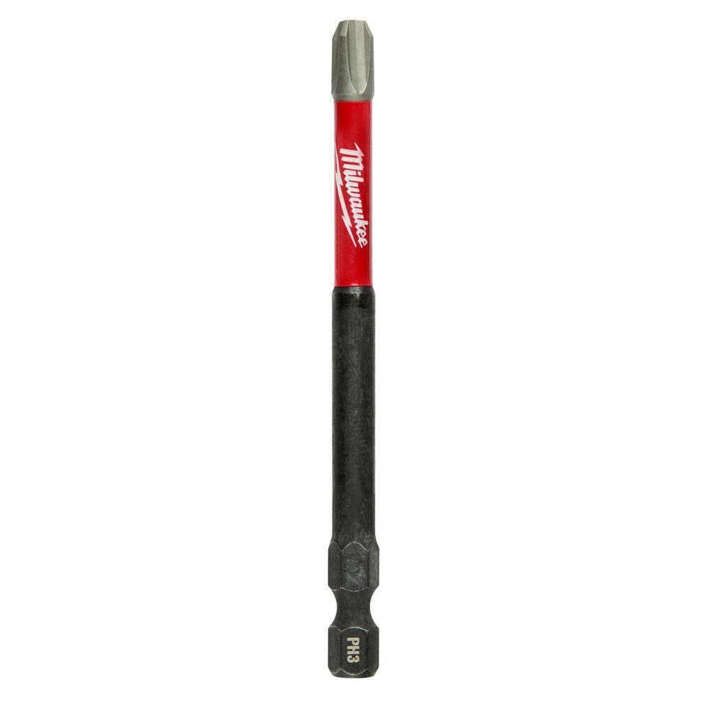 MW SHOCKWAVE Impact Duty 3-12 in. Phillips #3 Alloy Steel Screw Driver Bit (1-Pack) 48-32-4563