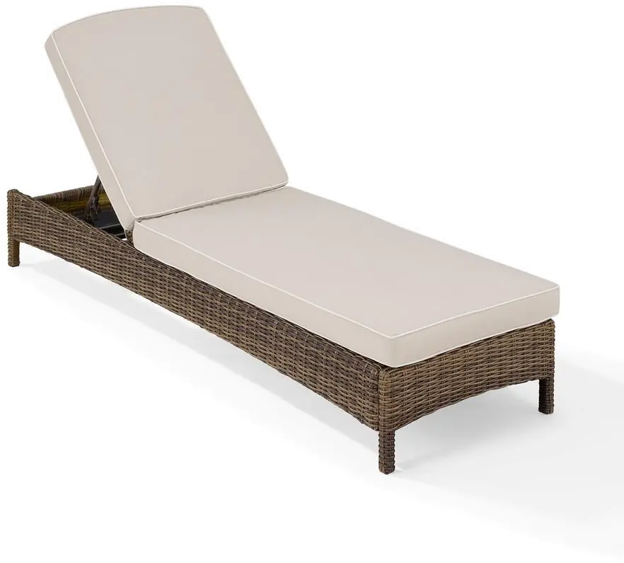 Bradenton Sand and Wicker Patio Chaise Lounge