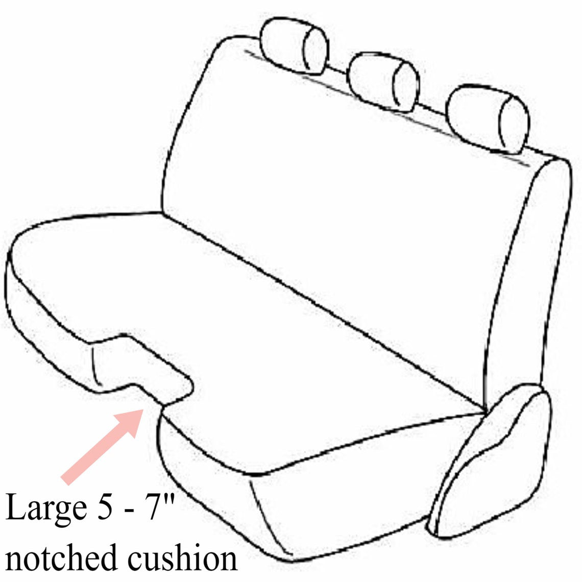 Automotive Seat Cover for 2005 - 2014 Toyota Tacoma Front Bench 3 Adj H/R Large Notched Cushion Blue