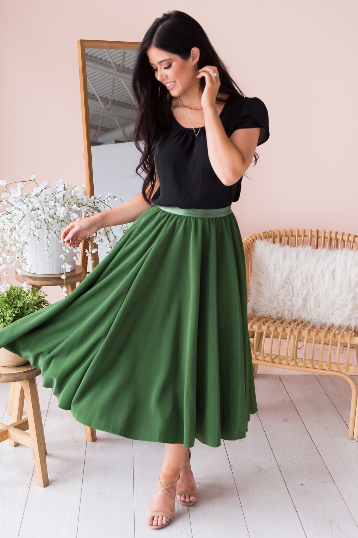 Full Of Charm Modest Circle Skirt