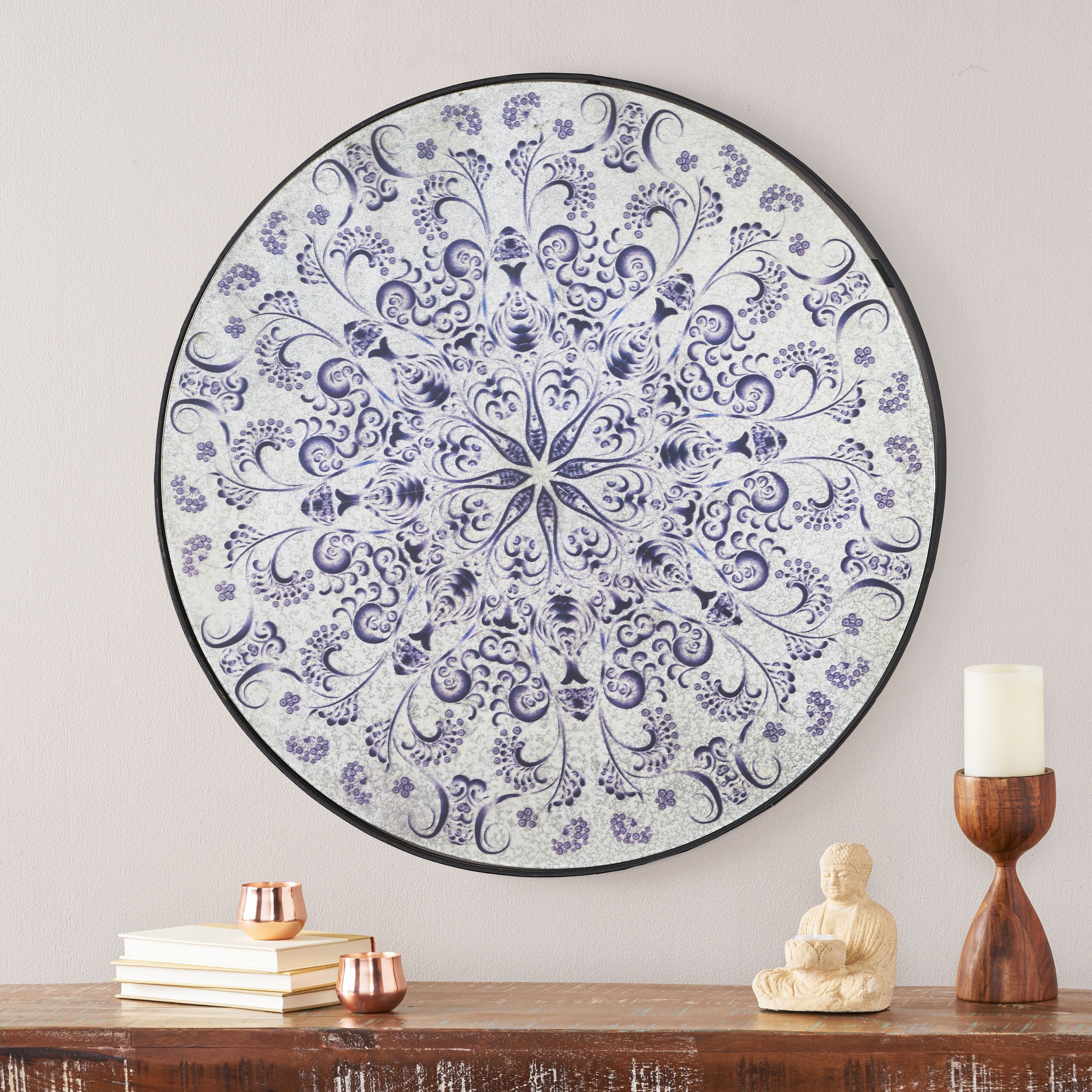 Georgia Antique Round Mandala Mirror