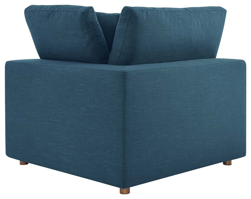 Modway Commix 5 Piece Fabric Down Filled Armless Sectional Sofa Set in Azure   Contemporary   Sectional Sofas   by Homesquare  Houzz