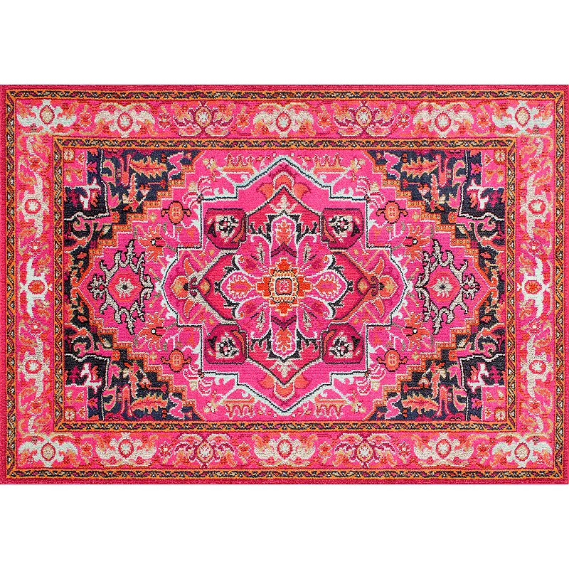 nuLOOM Casablanca Mackenzie Vintage Framed Floral Rug