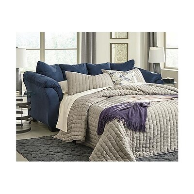 Signature Design by Ashley  Darcy Contemporary Blue Full Sleeper Sofa