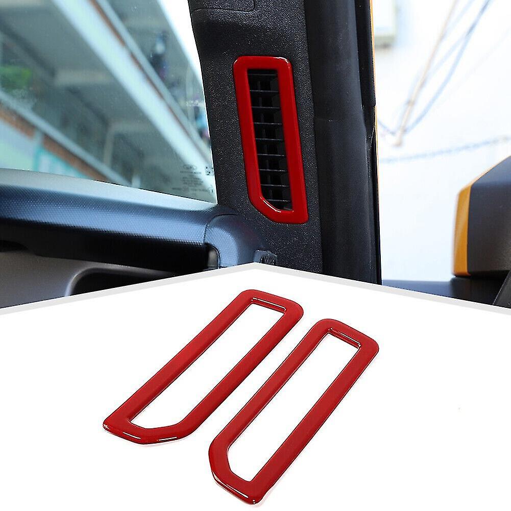 Car A-pillar Outlet Decoration Cover Frame For 2021 2022 Interior Accessories，abs Red