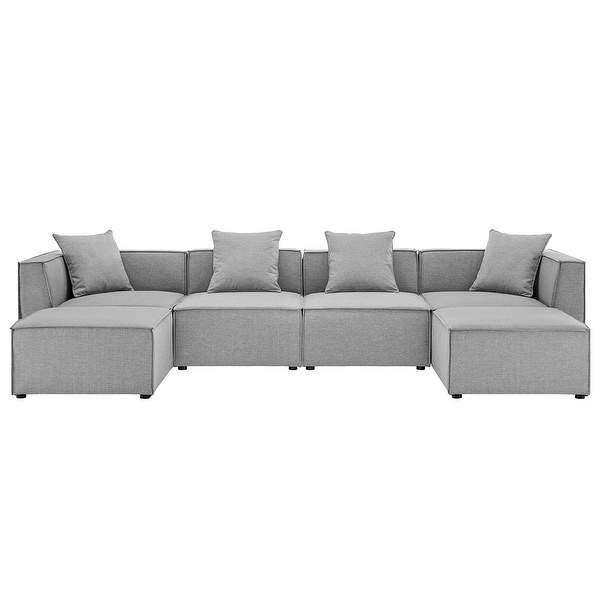 Saybrook Outdoor Patio Upholstered 6Piece Sectional Sofa