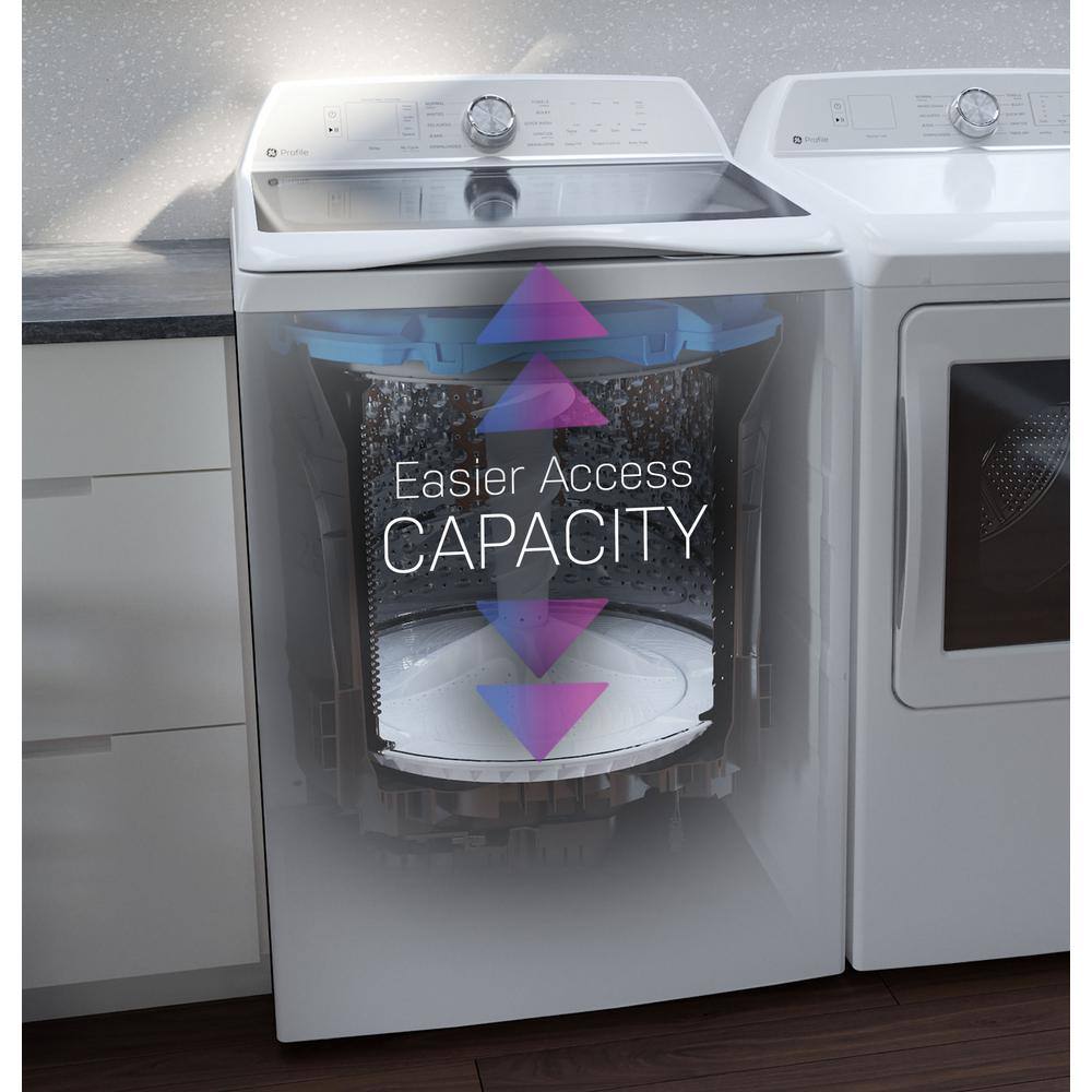 GE Profile 5.0 cu. ft. High-Efficiency Smart White Top Load Washer with Microban Technology ENERGY STAR PTW600BSRWS