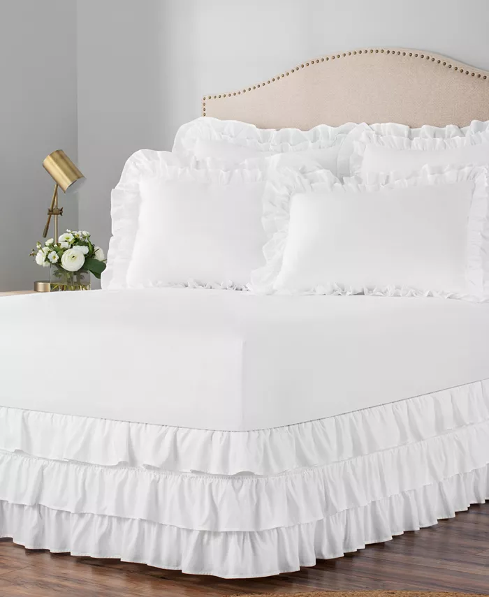 Levinsohn Textiles Belles and Whistles 3-Tiered Ruffle Twin Bed Skirt