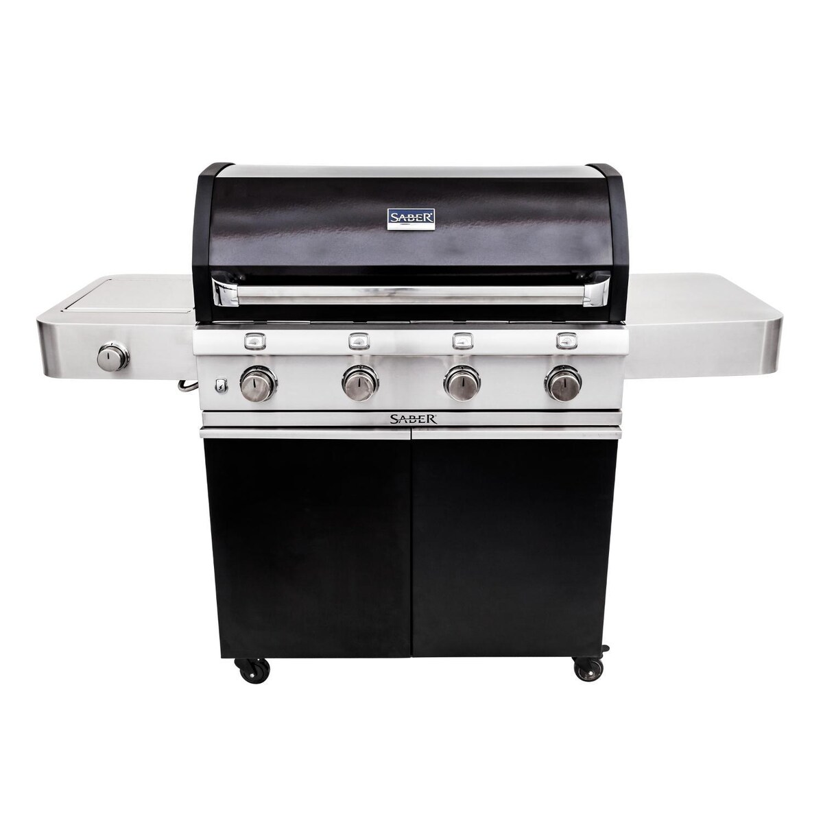 Saber Deluxe Black 670 40-Inch 4-Burner Infrared Propane Gas Grill With Side Burner