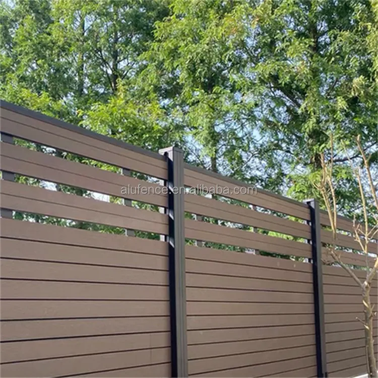 Professional Factory Supply  Customized Size Privacy  Horizontal Aluminum Slat Fence Panels