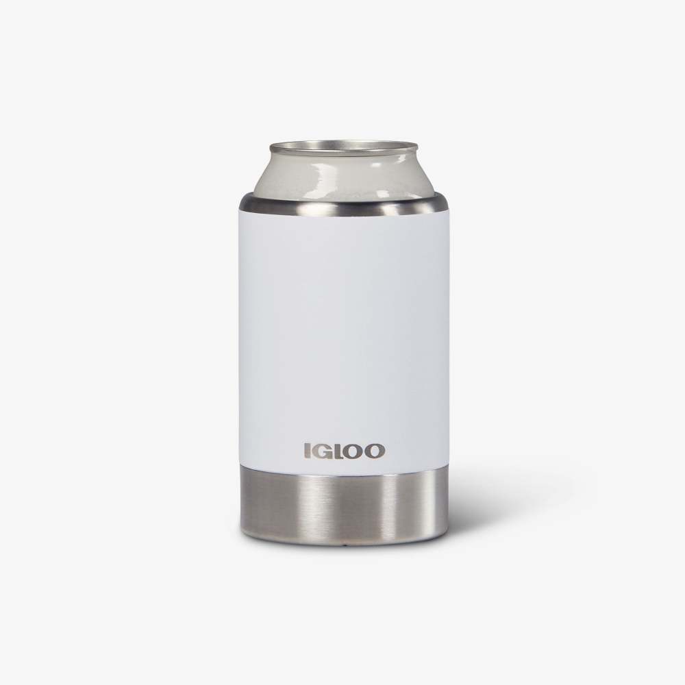 Igloo Coolmate Reusable Can Cooler Stainless Steel White 12oz ;