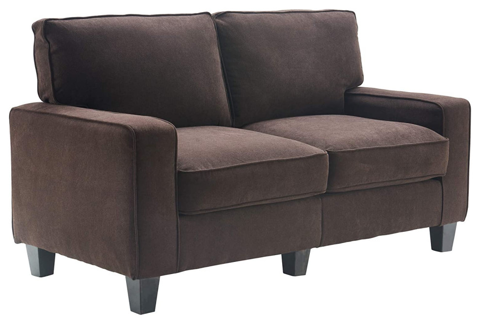 Modern Loveseat  Tapered Legs and Cushioned Seat With Track Arms   Transitional   Loveseats   by Decor Love  Houzz