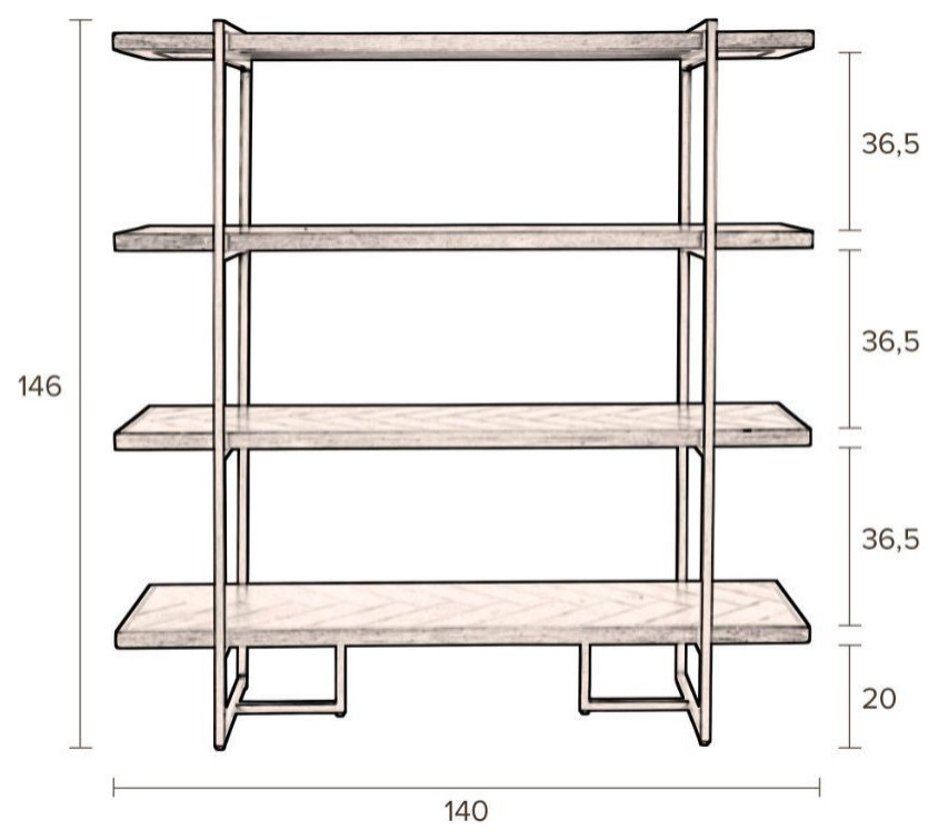 Acacia Wood 4 Shelf Bookcase  Dutchbone Class   Contemporary   Bookcases   by Luxury Furnitures  Houzz