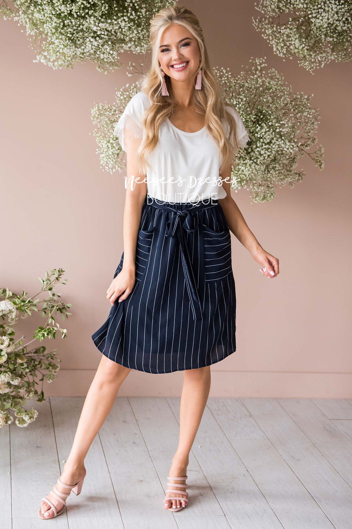 Pretty In Love Pinstripe Skirt