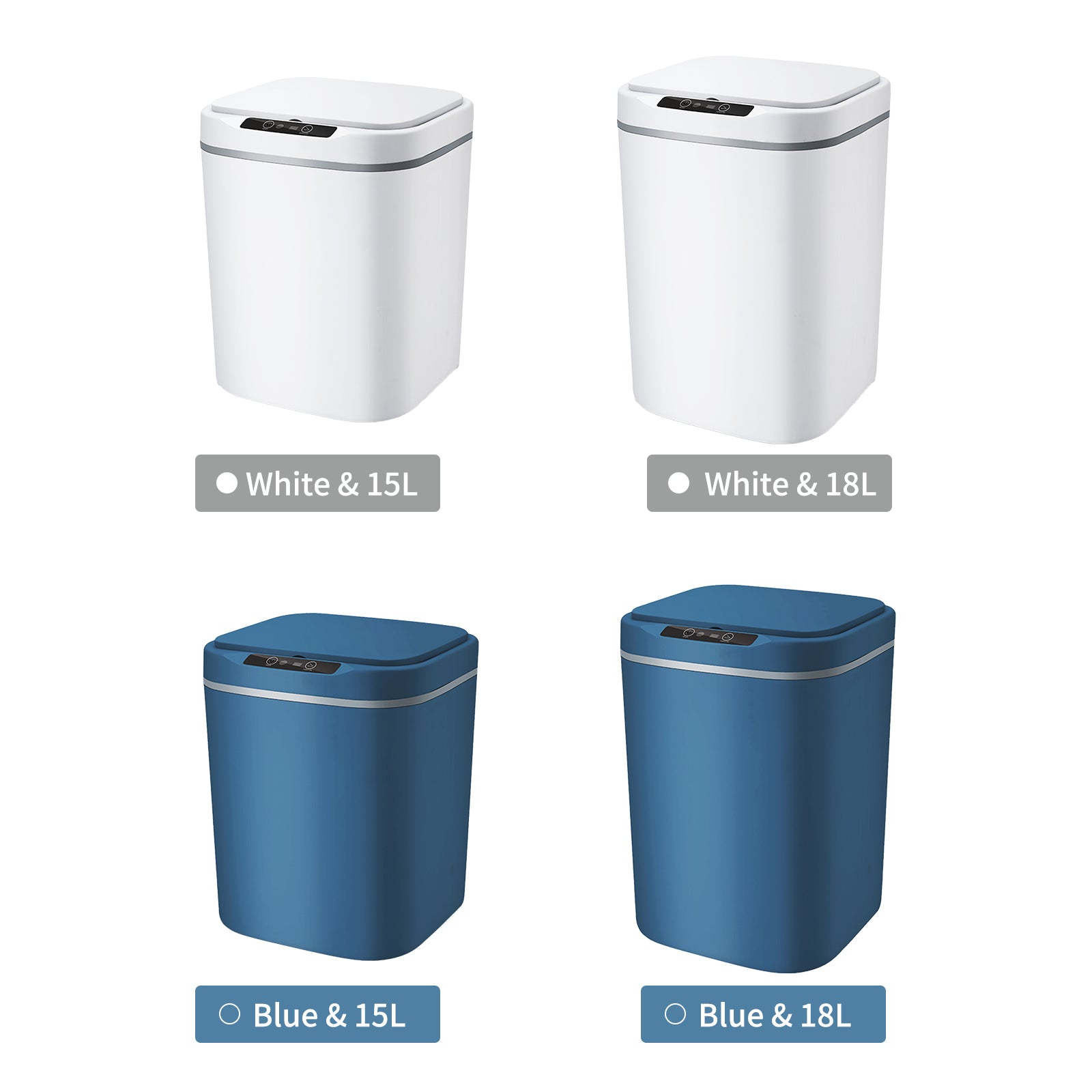 18L Touch-Free Trash Cans Smart Knock Induction Trash Bin Automatic Garbage Can Infrared Motion Sensor With Lid For Car Kitchen Bathroom Office Bedroom