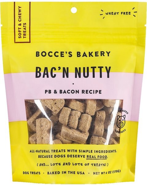 Bocce's Bakery Bac'n Nutty PB and Bacon Recipe Soft and Chewy Dog Treats