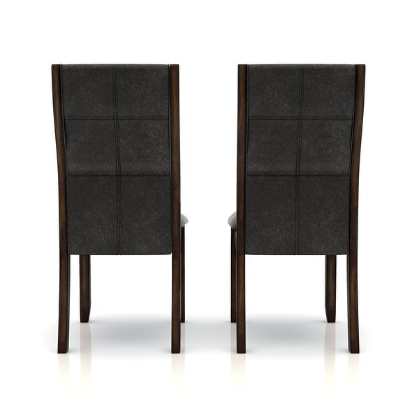 Tornillo Modern Black Faux Leather Dining Chairs (Set of 2) by Furniture of America