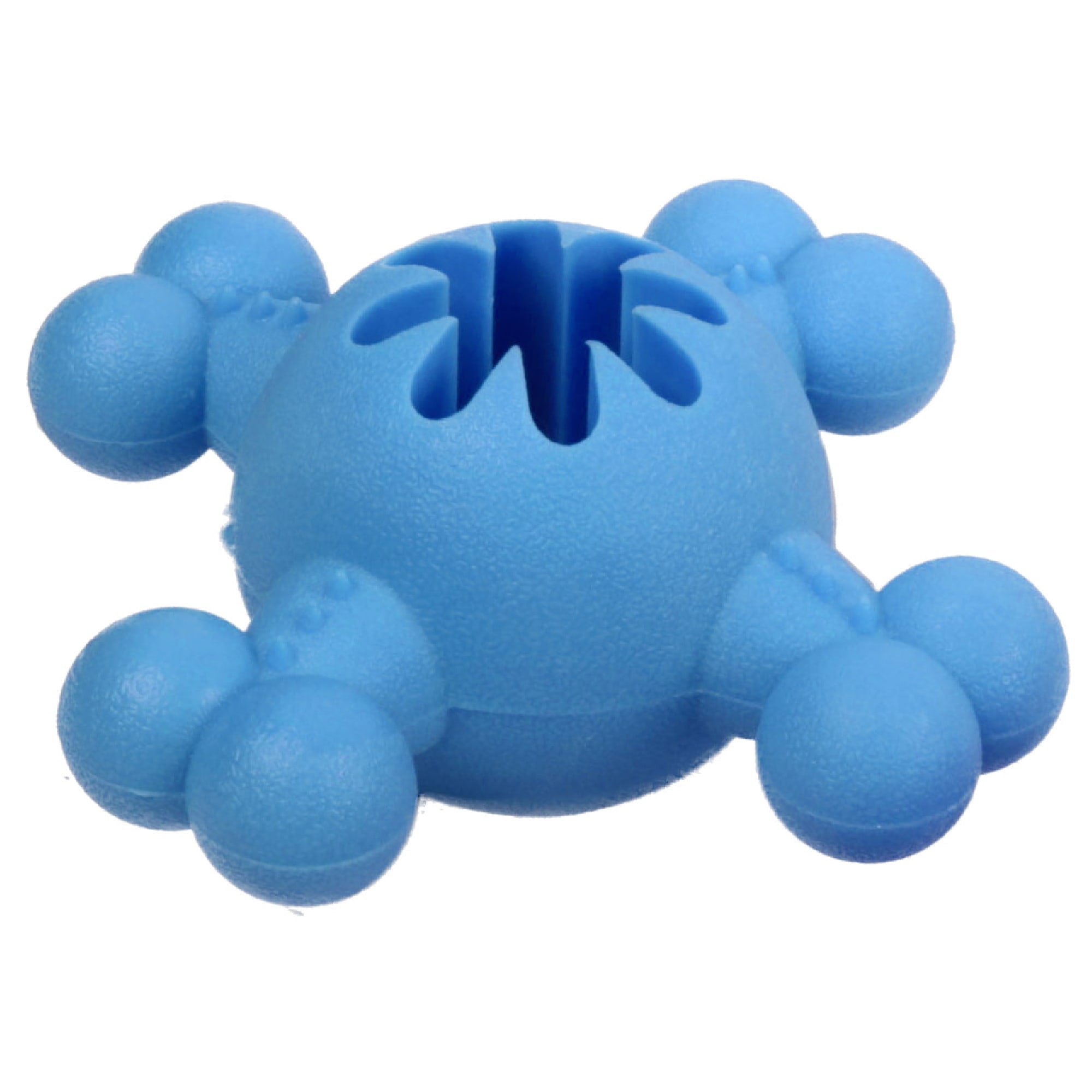 Pet Life Blue Quadra-Bone TPR Treat Dispensing Durable Dog Toy， X-Small