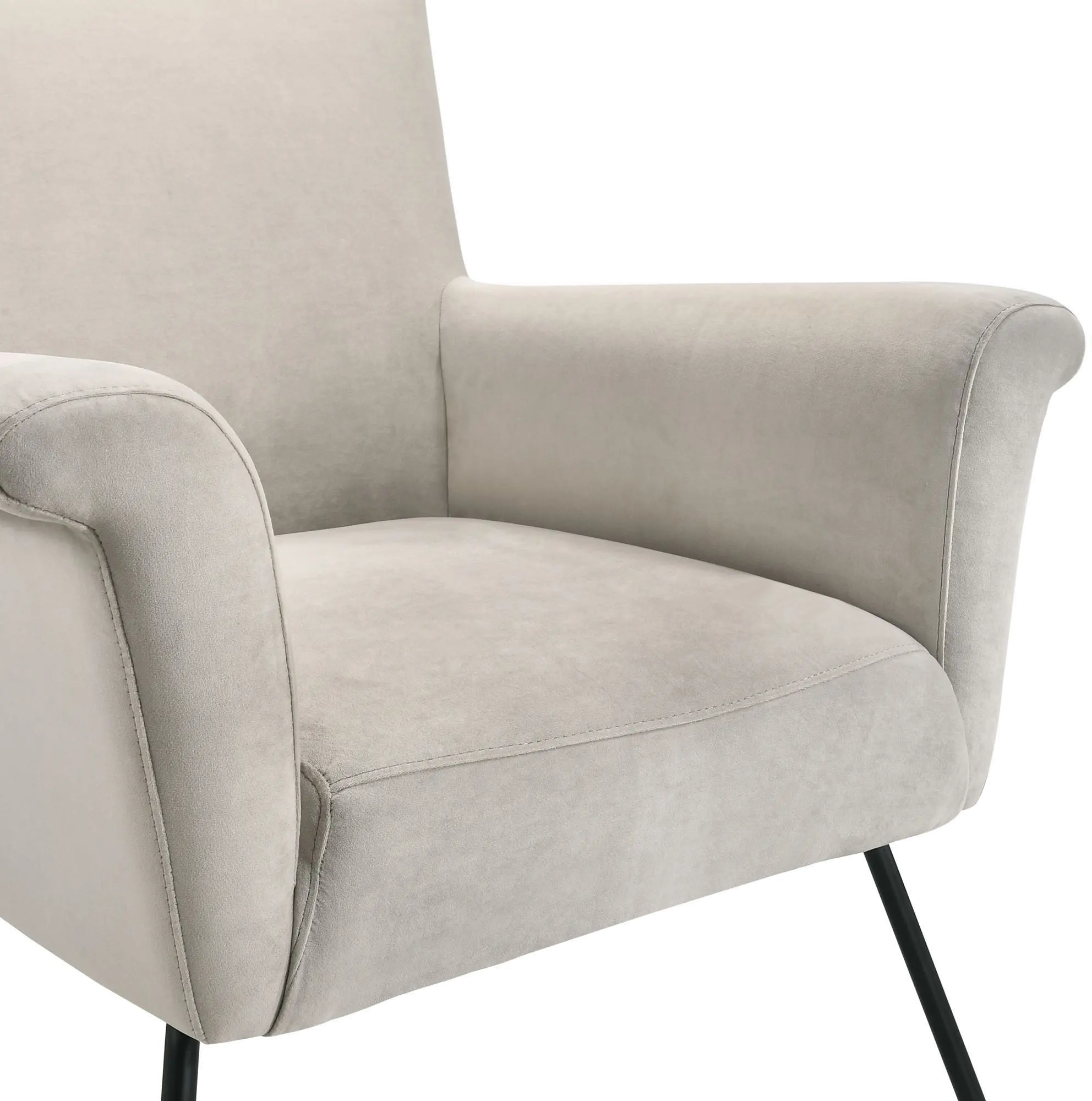 Bukit Mid Century Modern Alisa Abalone Light Gray Accent Chair