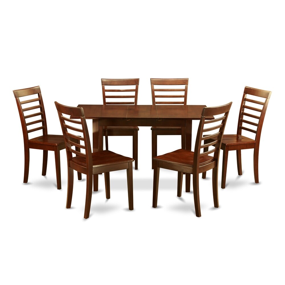 East West Furniture Kitchen Table Set Consist of a Rectangle Dining Table and Dining Chairs (Chair Seat Type Options)