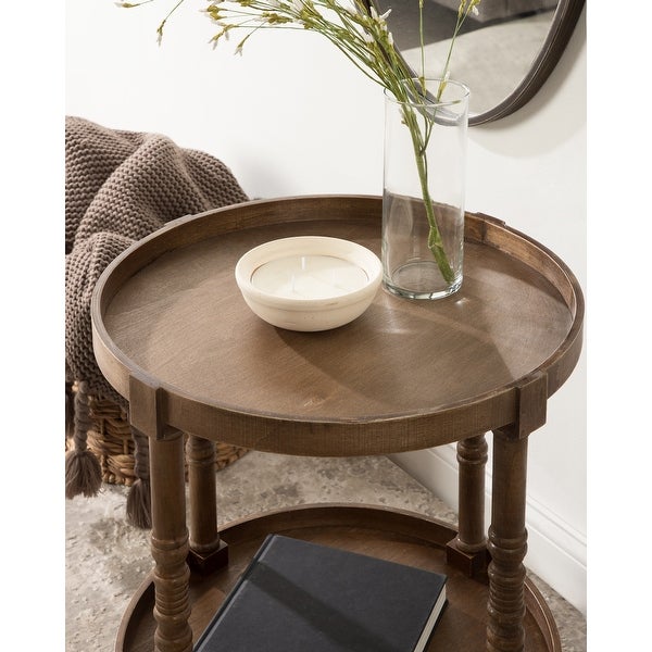 Kate and Laurel Bellport Round Wood Side Table - 20x20x24