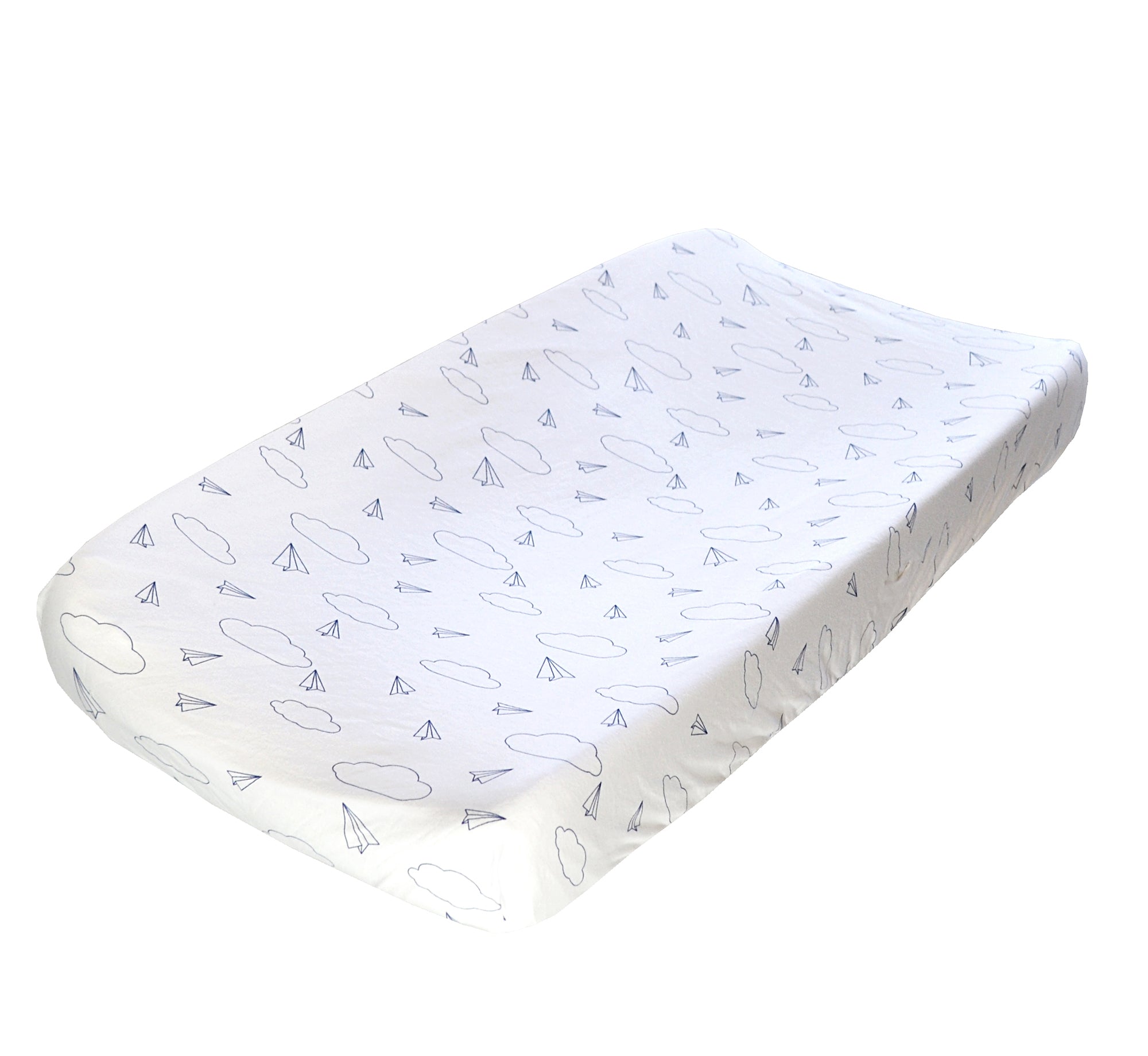 Paper Airplanes Organic Cotton Changing Pad Cover