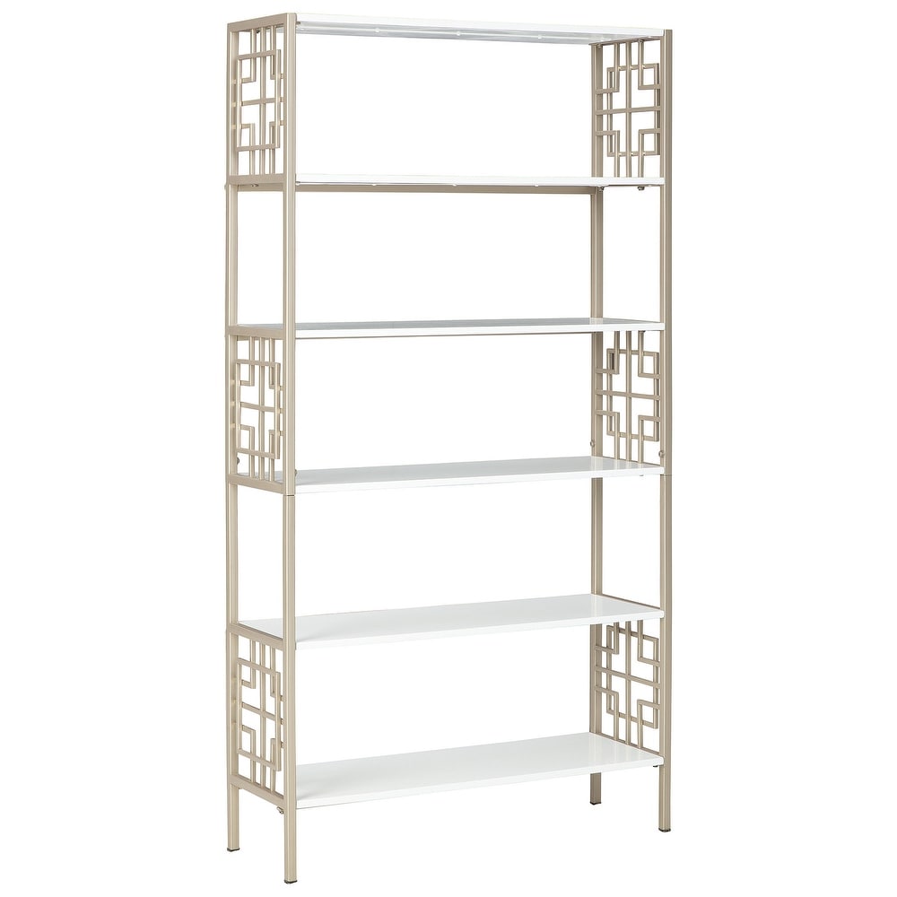 Glenstone Champagne/White Bookcase   36 x 70 in