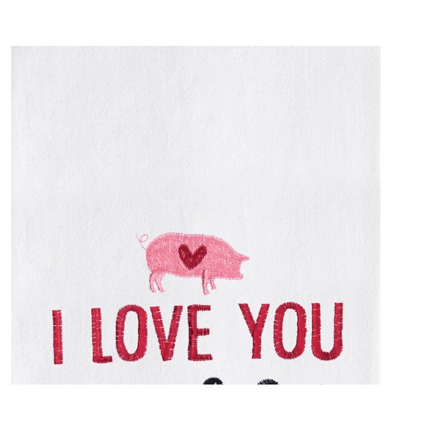 C amp f Home I Love You More Than Bacon Valentine x27 s Day Embroidered Cotton Flour Sack Kitchen Towel