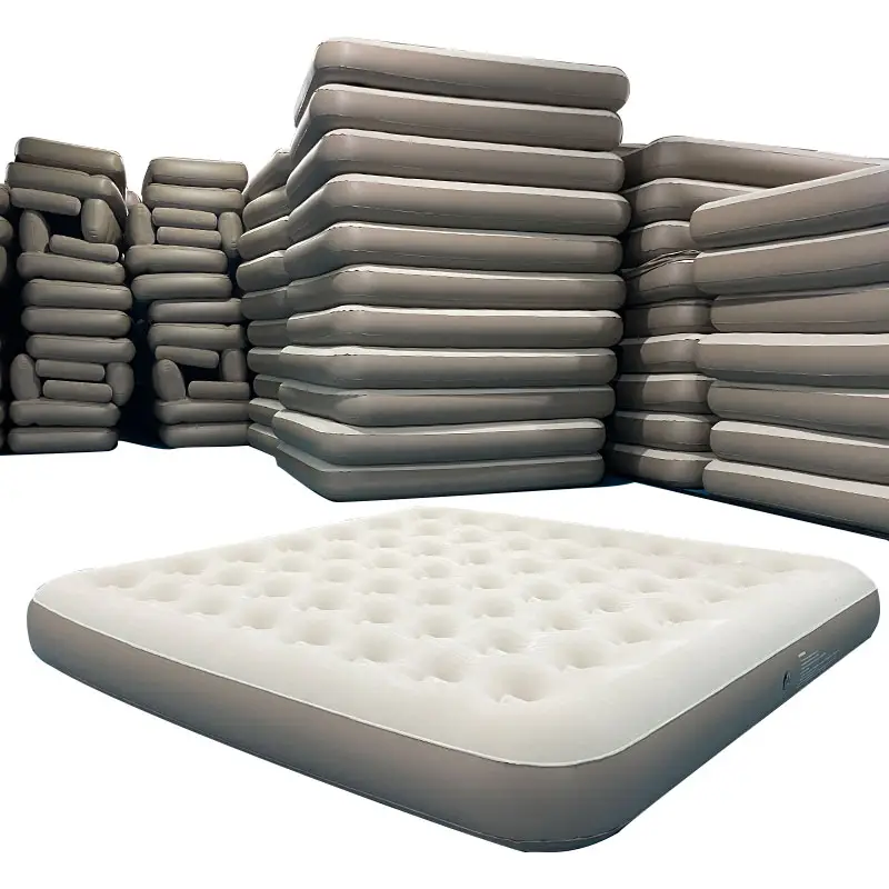 Factory Customised camping inflatable mattress portable inflatable double mattress inflatable mattress with integrated pump