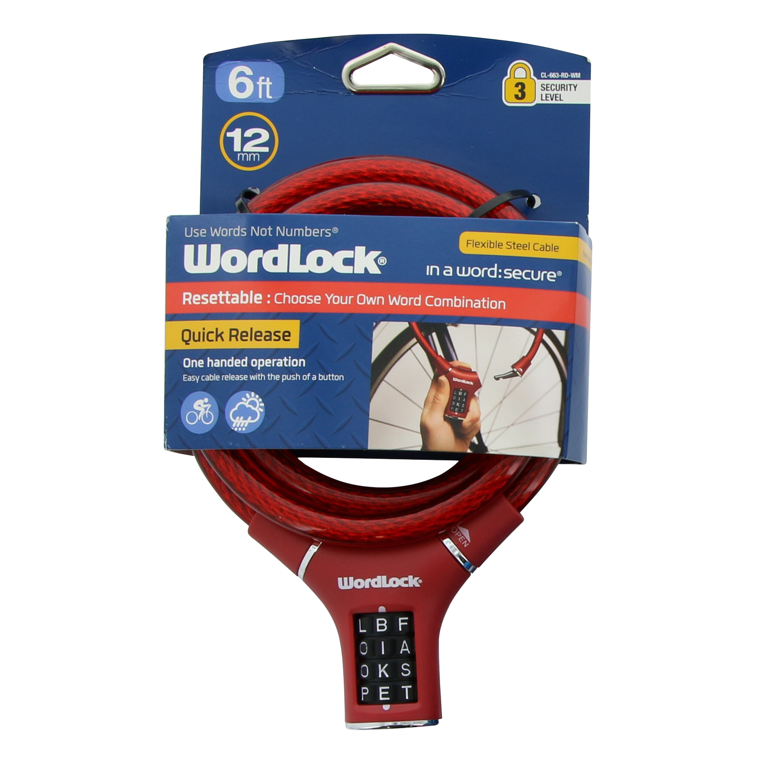 Wordlock Steel Cable Lock Assorted