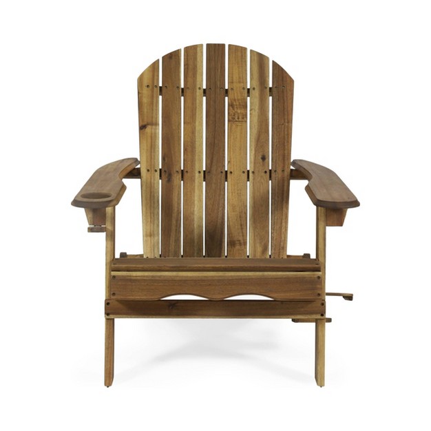 Bellwood Outdoor Acacia Wood Folding Adirondack Chair Natural Christopher Knight Home