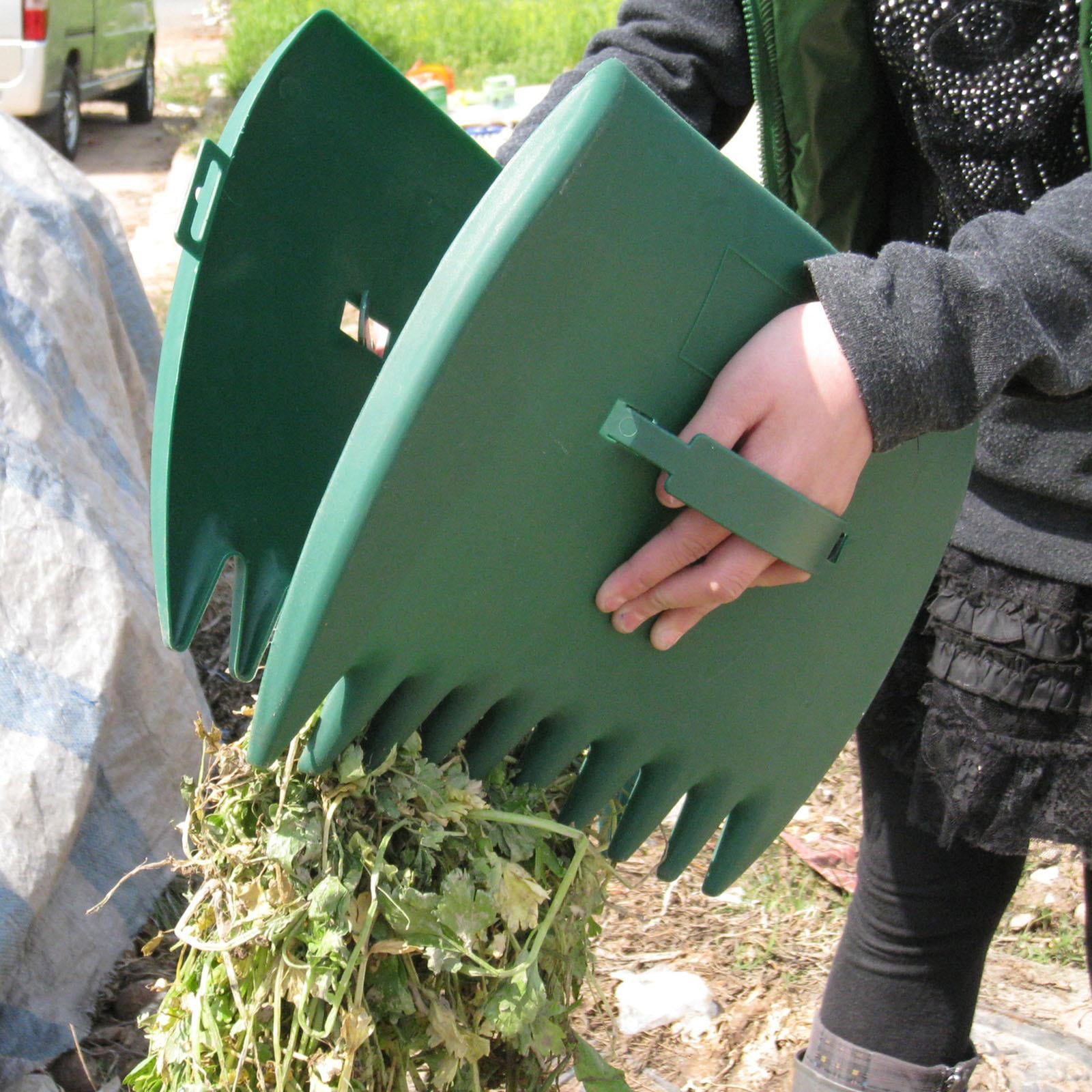 Portable Leaf , Hand Rakes, Rubbish Pick up Claws, Grabber Tool, Leaf Collector, 1 Pair for Trash Grass Clippings Yard Lawn Debris