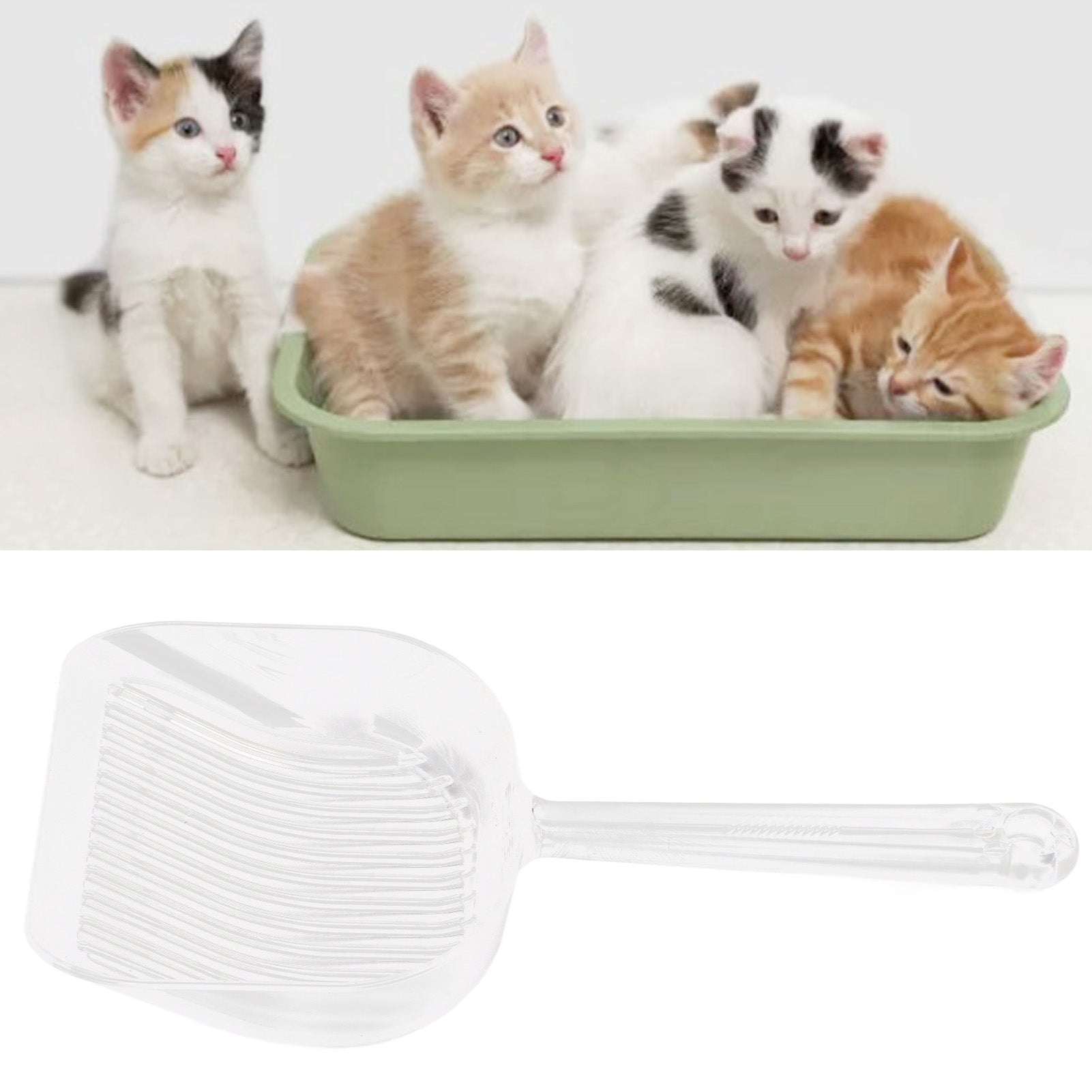 Small Animal Shovel， Hook Design ABS Cat Litter Shovel Effective  For Cat Owners For Cat Supplies Transparent Crystal Style