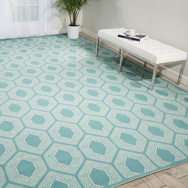 Waverly Sun N' Shade Bubbly Geometric Indoor Outdoor Rug