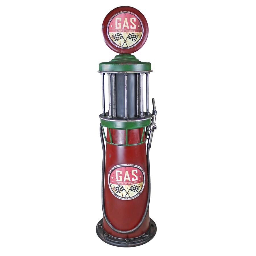 Design Toscano Service Station Visible Gas Pump Metal Sculpture
